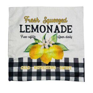 Fresh Lemonade Gingham Fruit Decorative Pillow Sham Lemon Checkered